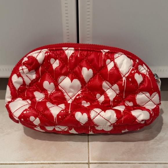 NWT MZ Wallace Discontinued Red Graffiti Heart Small Mica Cosmetic Pouch - Picture 2 of 5